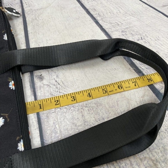 Alice + Olivia Daisy Black Floral Print‎ Weekender Duffel Bag Overnight Handbag - Picture 11 of 13